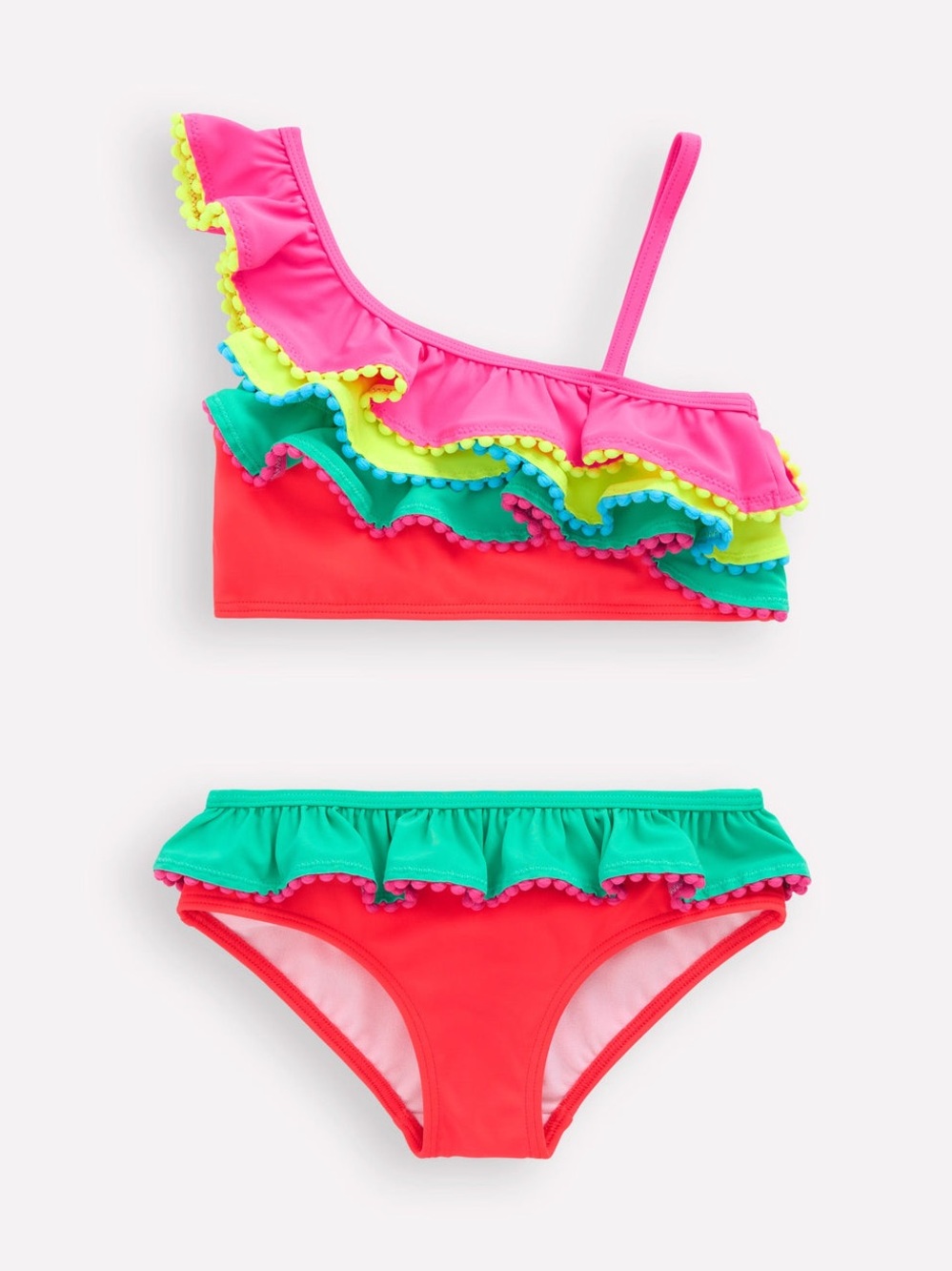 NWOT Mini Boden 2 piece swimsuit - Multi Frill Bikini - Size 2-3 Years